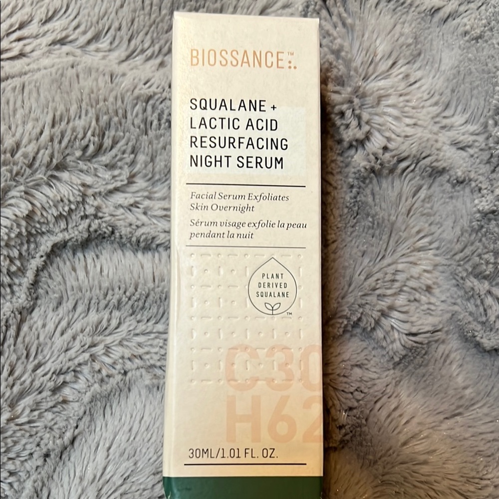 Biossance Squalane + Lactic Acid Resurfacing Night Serum - Cream